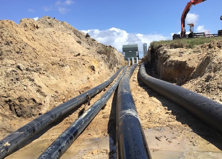 irrigation pipes being laid on property development