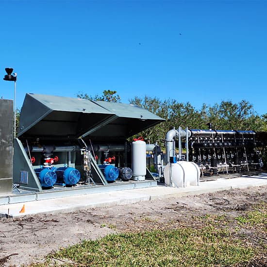 A Hoover Irrigation Pump Station with the lids open showing pumps