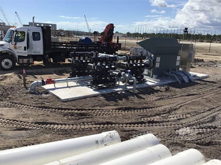 Pump station being installed at Atlanta Braves