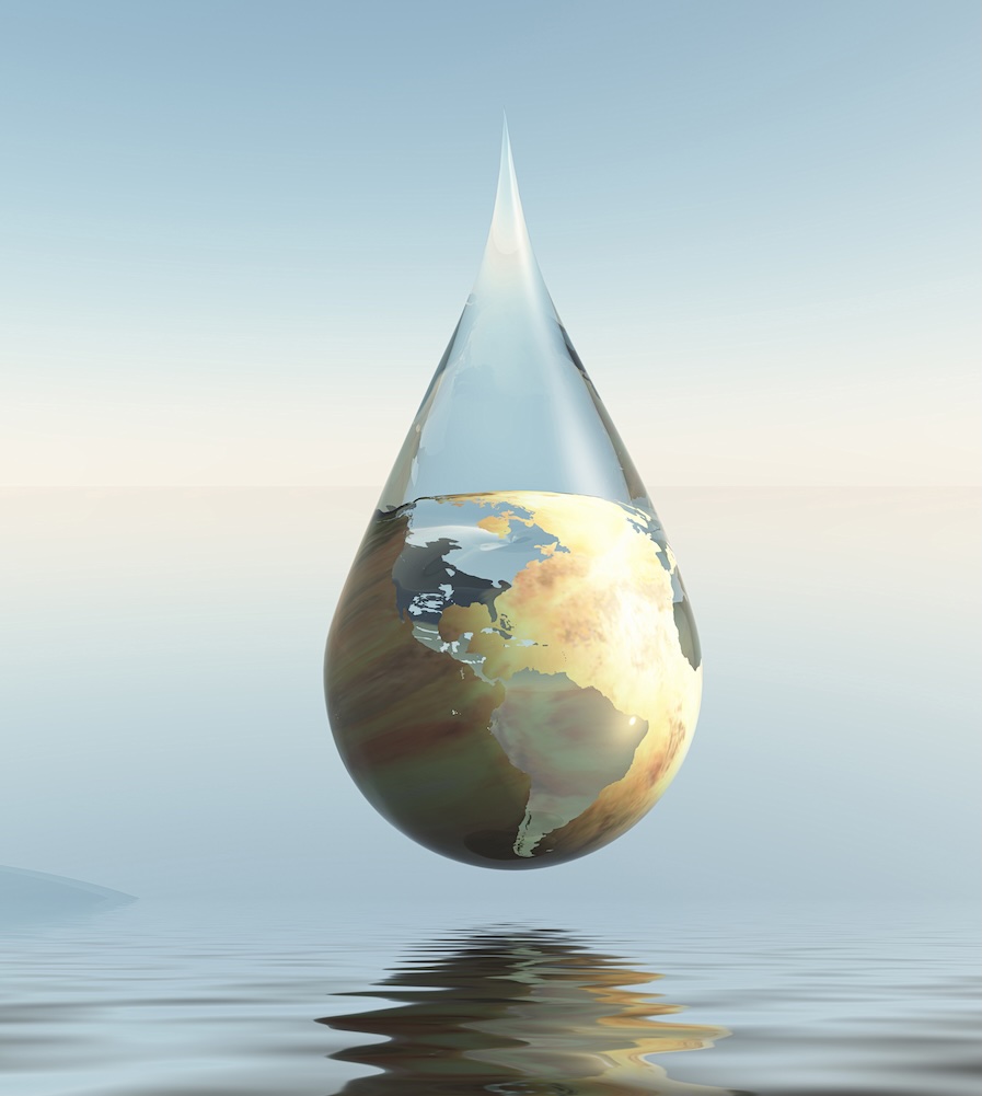 Drop of water with the world inside