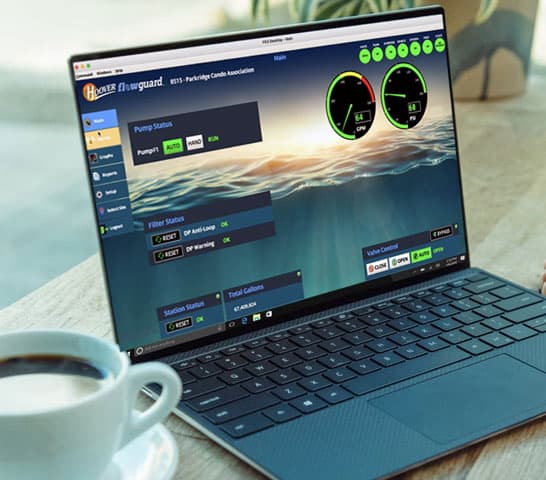 Flowguard system showing on a laptop computer