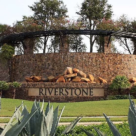 Entrance sign to the Riverstone Community